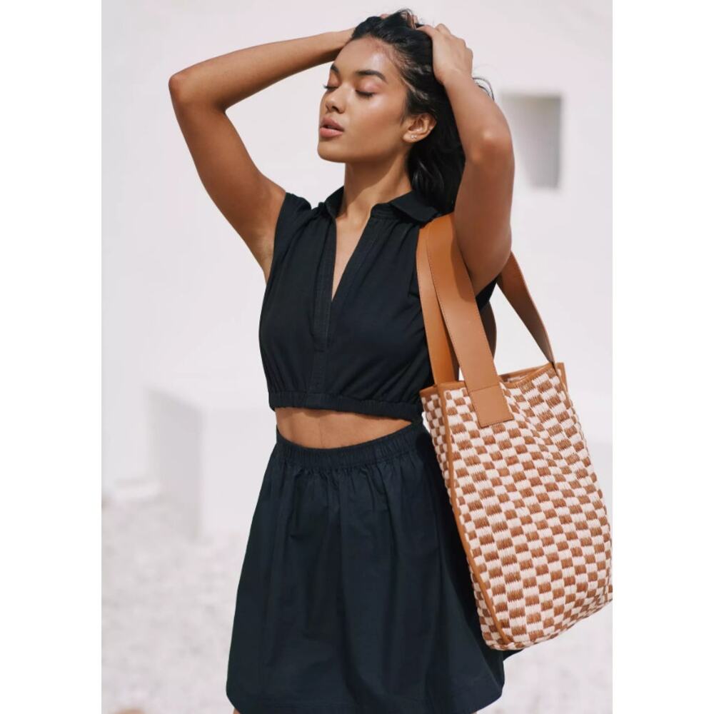 Anthropologie Black Sleeveless Cropped Mini Dress
